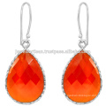 Beautiful Red Onyx Gemstone 925 Sterling Silver Earring